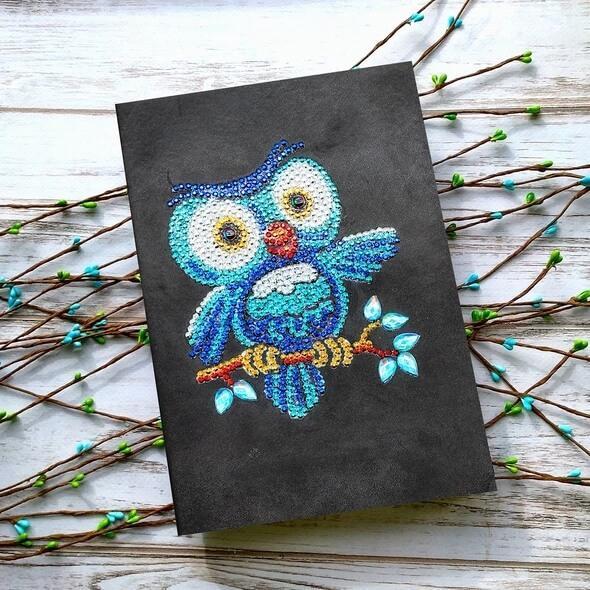 Blue Owl Diamond Painting Notebook