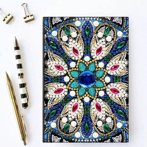 Blue Flourish Diamond Painting Notebook