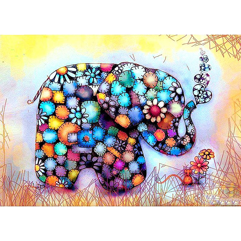 Colorful Elephant-5D DIY Diamond Painting , Diamond Painting kit