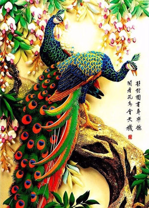 Majestic Peacocks-5D DIY Diamond Painting , Diamond Painting kit