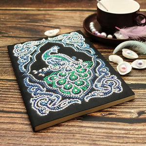 Emerald Peacock Diamond Painting Notebook